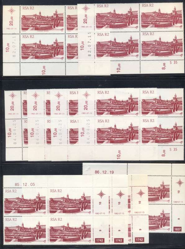 RSA Buildings Definitives R2 Superb Blocks x 10 - Different Dates