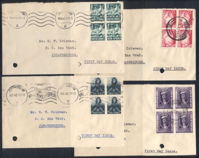 Union 1941/42 War Effort Blocks Set On Cover ! You dont see this often