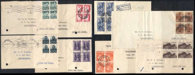 Union 1941/42 War Effort Blocks Set On Cover ! You dont see this often