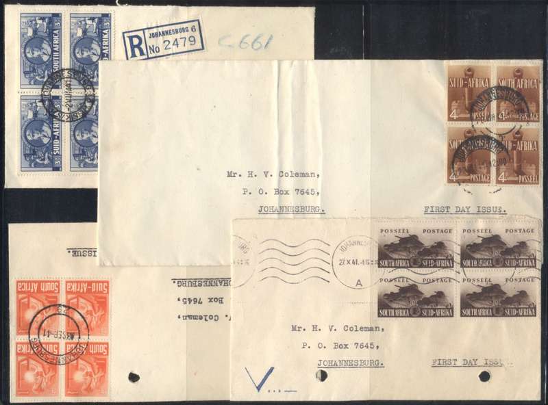 Union 1941/42 War Effort Blocks Set On Cover ! You dont see this often