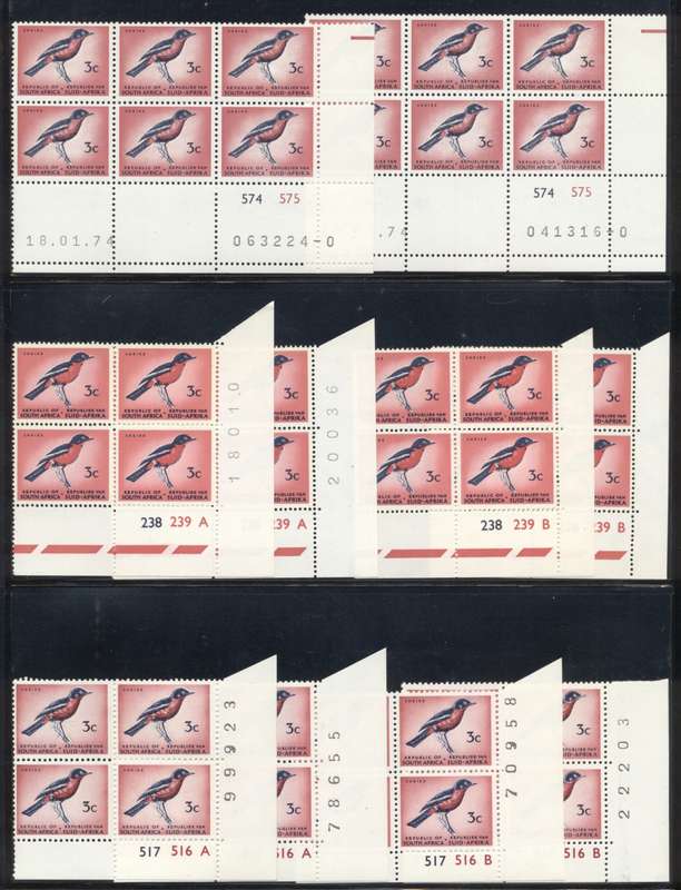 RSA 1st Definitives Various Printings MNH controls selection - see 9 scans