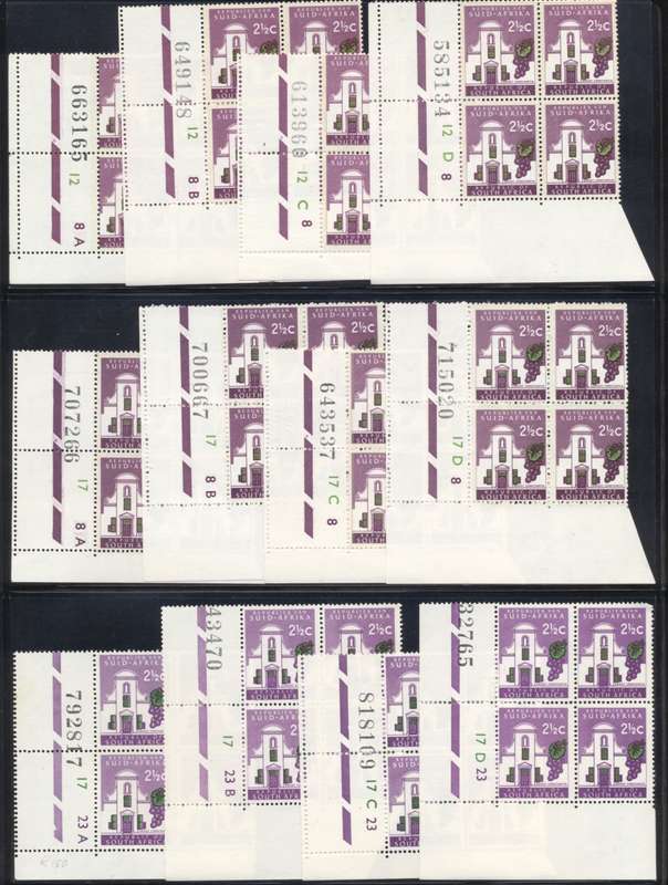 RSA 1st Definitives Various Printings MNH controls selection - see 9 scans