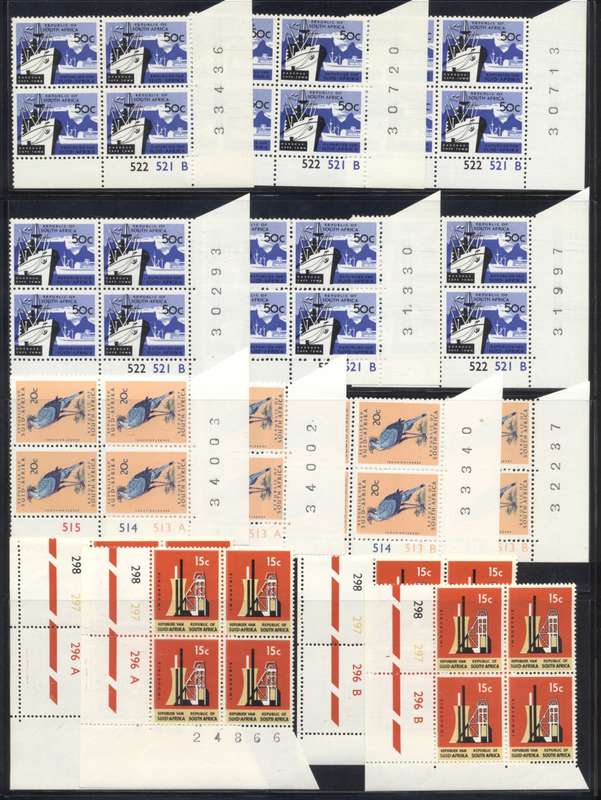 RSA 1st Definitives Various Printings MNH controls selection - see 9 scans