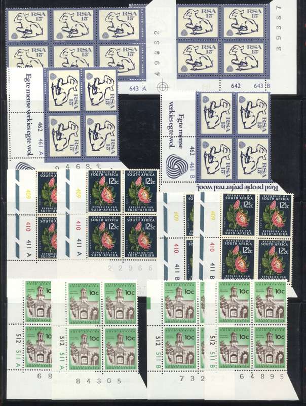 RSA 1st Definitives Various Printings MNH controls selection - see 9 scans