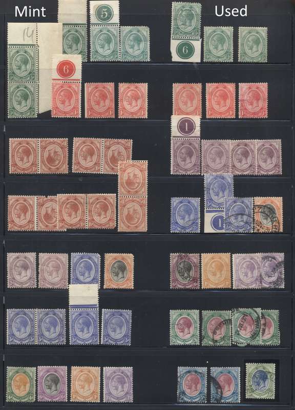 1913 Portrait of KGV Selection - Mint & Used - see scans
