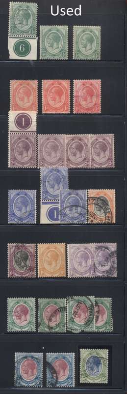 1913 Portrait of KGV Selection - Mint & Used - see scans