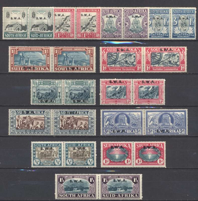 1935/9 SWA Voortrekker & Huguenot MLH sets - CV for MNH R 6600