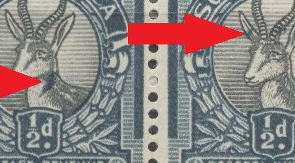 Uinion 1d Varieties/ Flaws x 5 - Very Fine Mint*