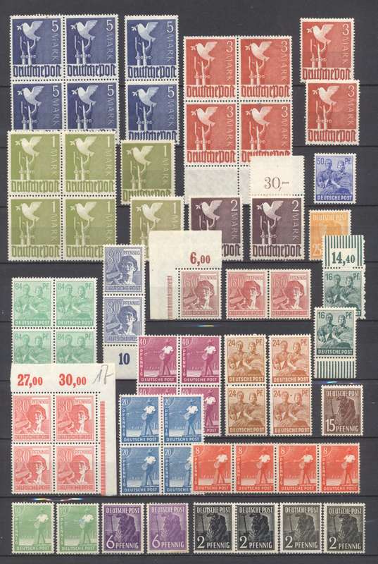 Germany 1947 Allied Occupied Zone full set + some shades - MNH / MLH
