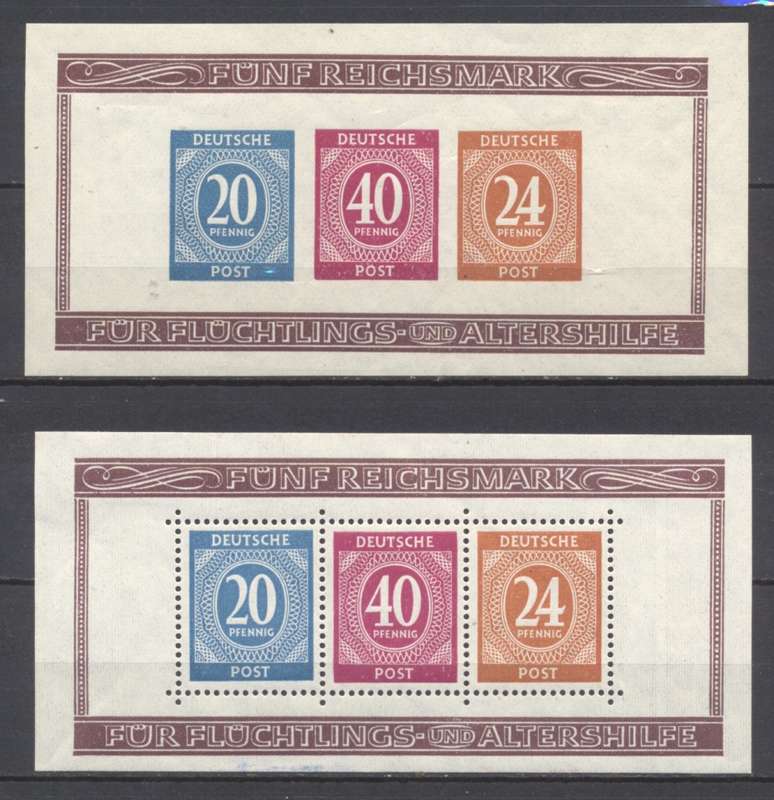 Germany 1946 Allied Occupation Imperf & Perforated sheetlets -Great Condition - Nice !