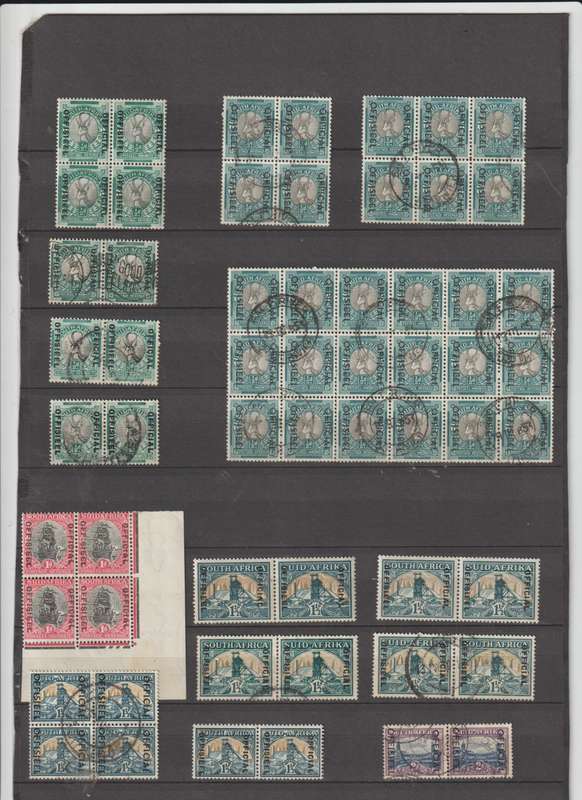 South Africa Official stamps mint/used pairs, blocks (High CV !!!)