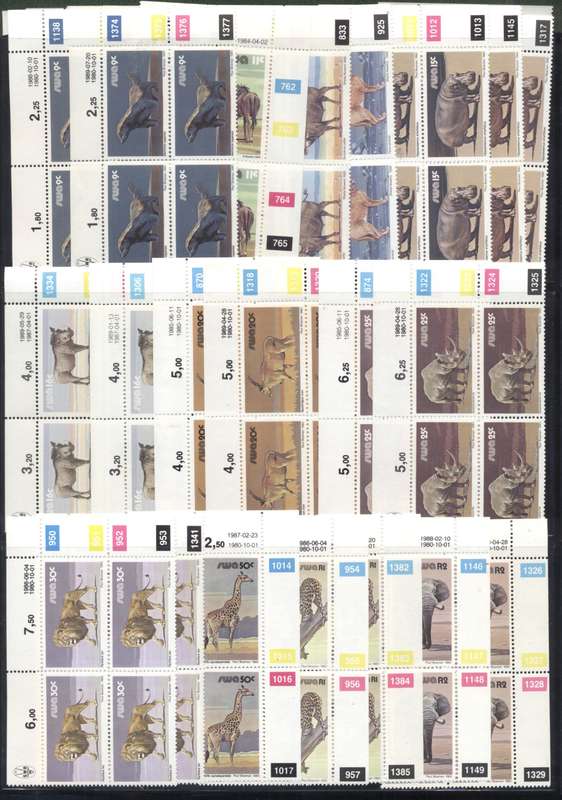 S.W.A. Animals Definitives Collection - Control blocks, strips, booklets, full sheets etc see 5 scan