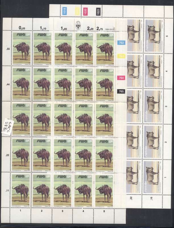 S.W.A. Animals Definitives Collection - Control blocks, strips, booklets, full sheets etc see 5 scan