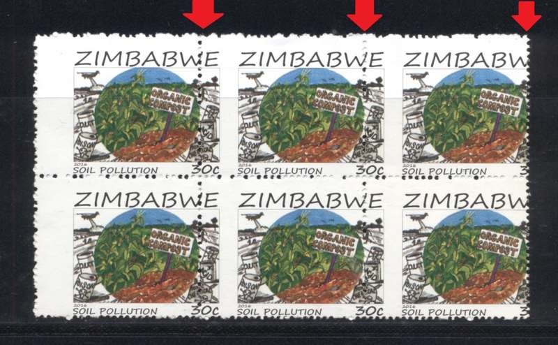 Zimbabwe 2016 30c showing  Major Misperforation - Superb !