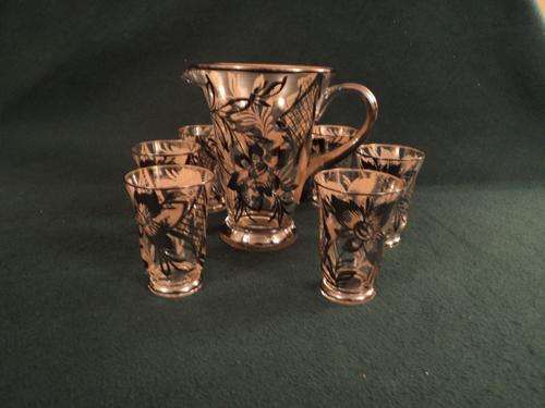 Water Set. Jug and 6 glasses.
