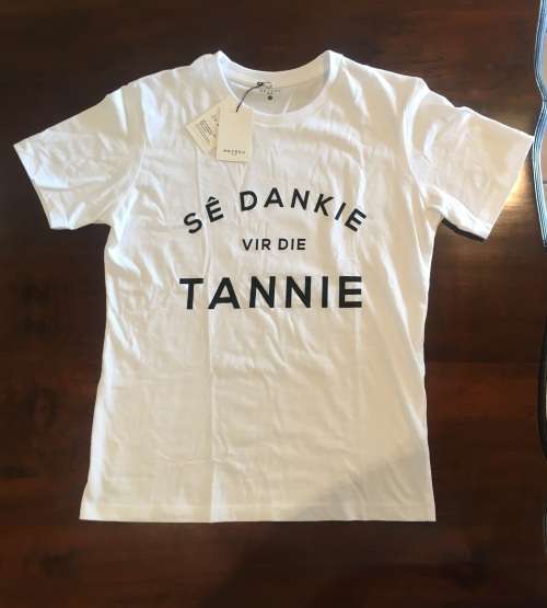 Mevrou & Co "Sê dankie vir die tannie" t-shirt small