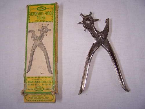 Vintage Revolving Punch Plier (Six Punch): Maun Industries, England. 23 cm Long.