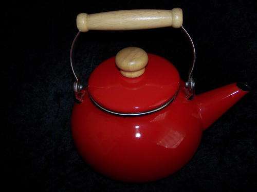 Red Enamel Teapot
