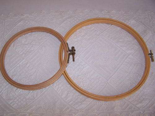 Two Wooden Embroidery Hoops, 8" (20 cm) & 6" (15 cm)