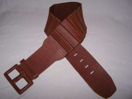 Exquisite and Unusual Brown Leather Belt