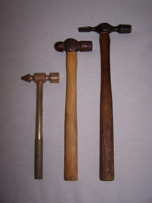 Three Vintage Sheet Metal Working Hammers (for Artisans)