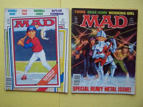Two MAD Magazines No. 282 October 1988 and 288 July 1989