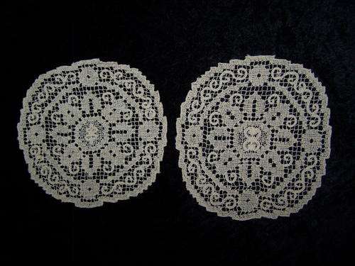 Two Hand Made Lace Doileys