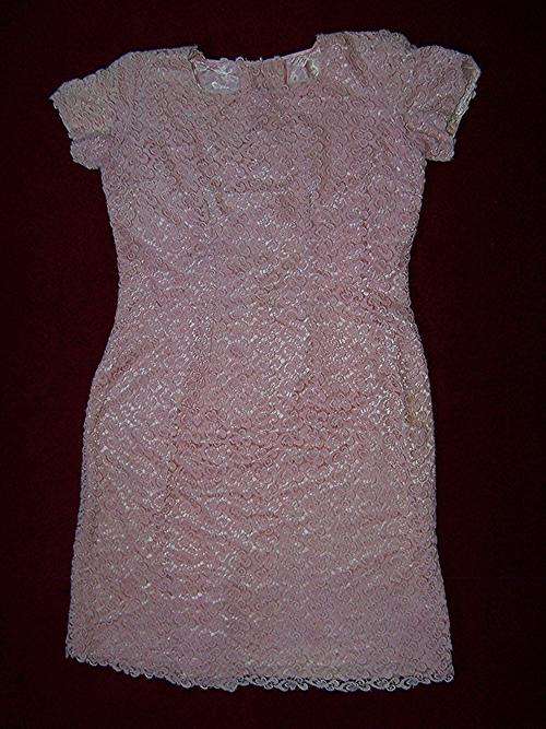 Lace Dress. Vintage Pink Lace Dress, Fully Lined, Custom Made.