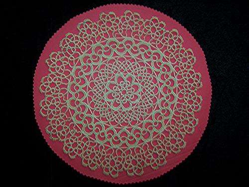 Tatting Lace Doiley. Exquisite Hand Made Vintage Tatting Lace Doiley - NEVER USED.