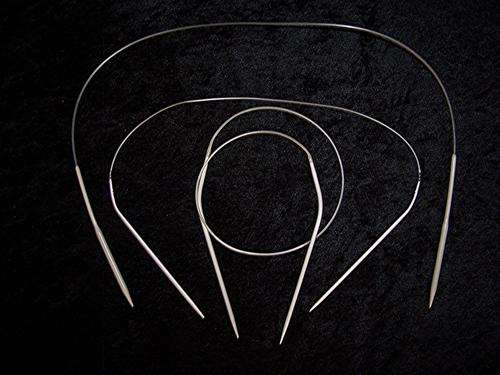 Three Circular Knitting Needles. Made in Germany (Inox?)