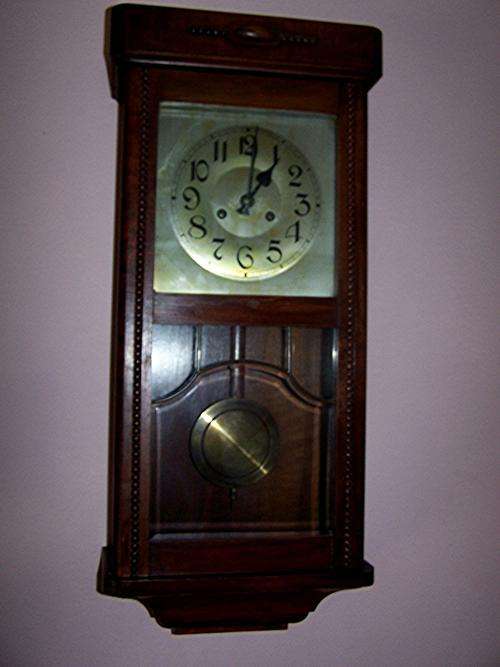 Antique German Wall Clock - In Working Order. COLLECTION ONLY.