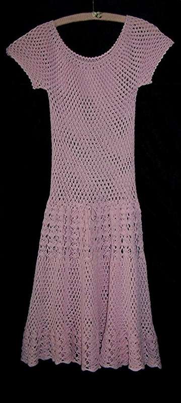 Hand Crocheted Soft Pink Dress