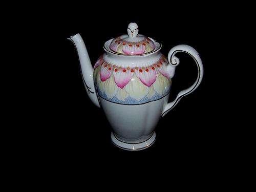 Coffee Pot. Beautiful Tuscan Fine Bone China Hand Painted Coffee Pot.