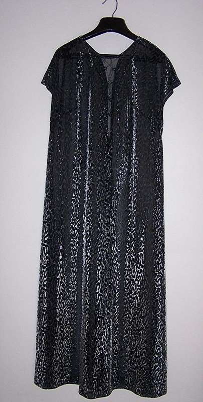 Dress. Black/Silver Long Lurex Dress - Custom Made. Size Large.