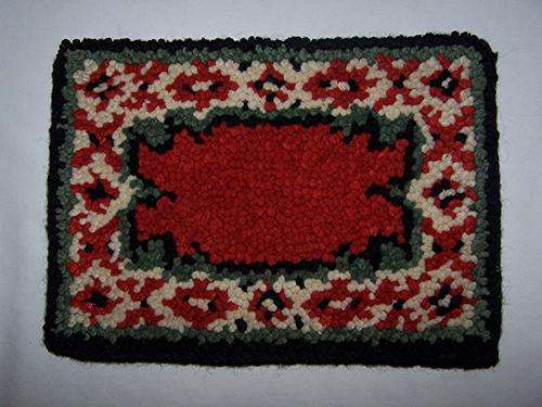 Mat. Hand Knotted Pure Wool Mat, 1970s.