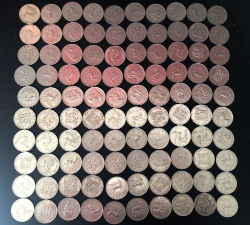South African nickel R1 coins - various dates