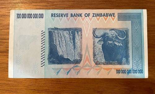 100 Trillion Zimbabwe Dollar note