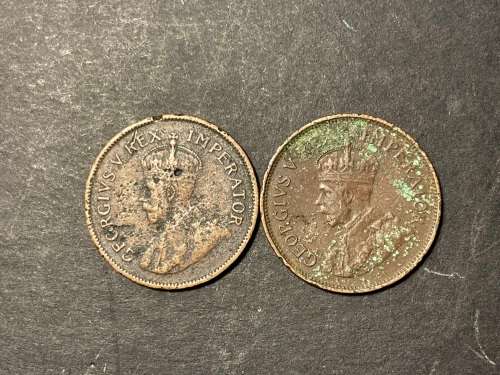 Set of 2 1930 SA 1/2 penny coins