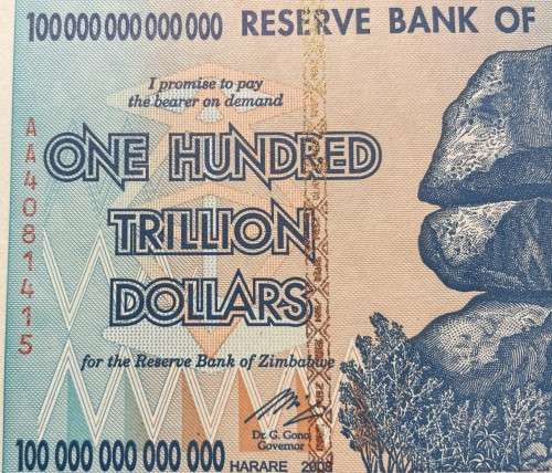Zimbabwe 100 trillion dollor banknote - Excellent crisp condition