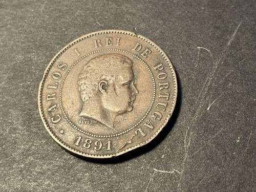1891 Portugal 20 Réis coin