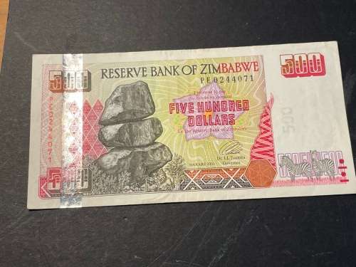 Nice Zimbabwe 500 dollar banknote