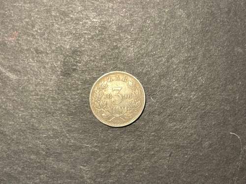 1896 ZAR 3 pence (tickey) silver coin