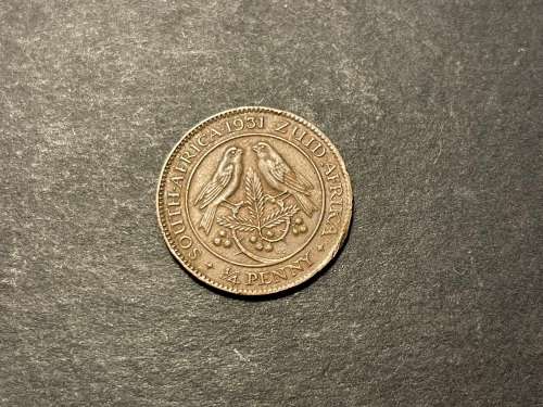 Scarce 1931 SA 1/4 penny coin - Zuid