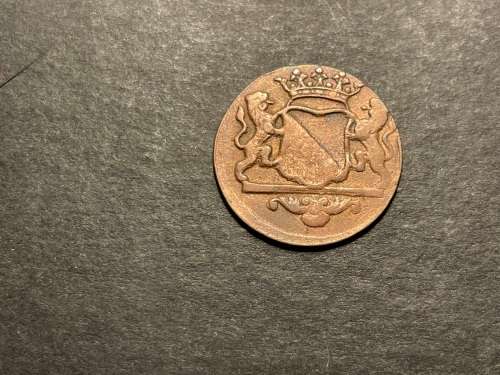 Nice 1790 VOC 1 duit coin - off center error