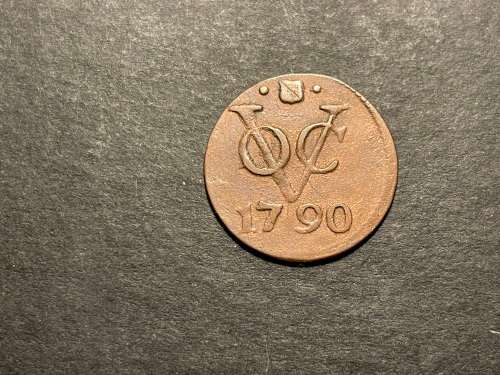 Nice 1790 VOC 1 duit coin - off center error