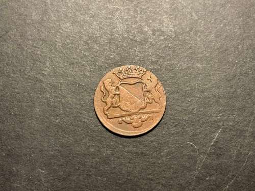 Nice 1790 VOC 1 duit coin - off center error