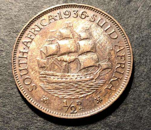 1936 Bronze 1/2 penny coin - lot #2
