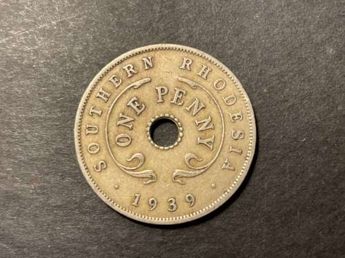 1939 Southern Rhodesia 1 penny coin