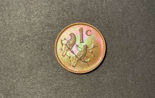 1969 RSA proof Afrikaans 1c (1 cent) coin - Excellent toned