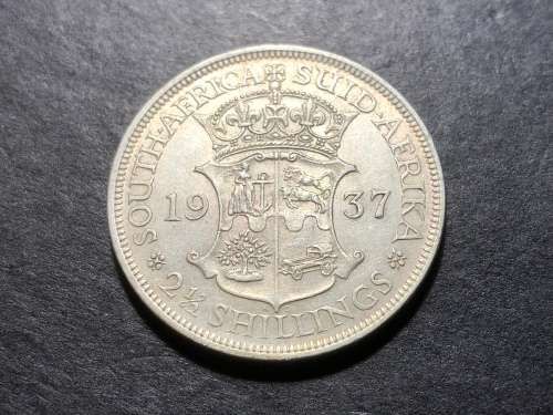 High grade 1937 Union of South Africa half crown coin